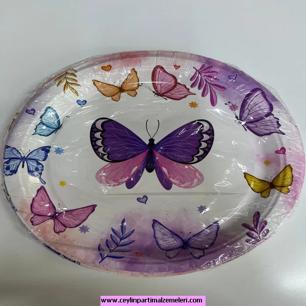 Kelebek Temalı Karton Tabak